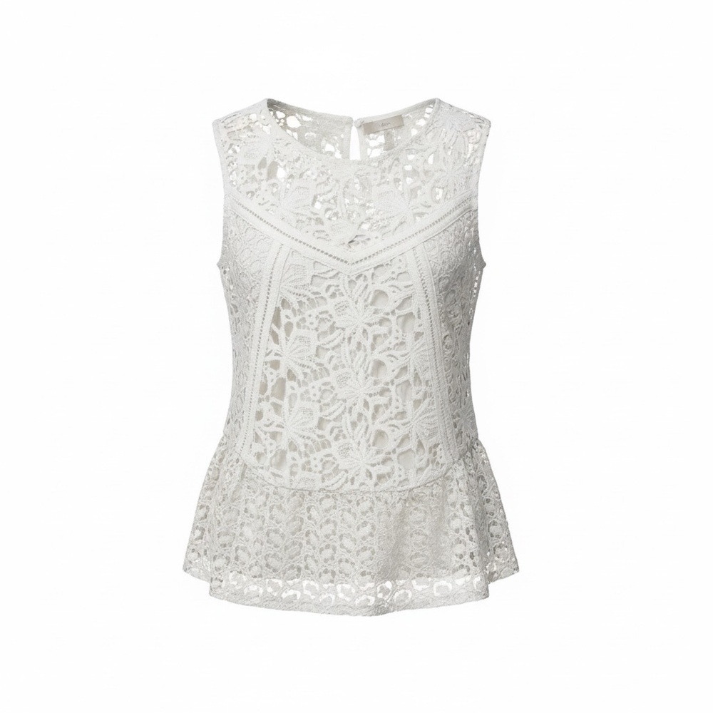 TINY for ANTHROPOLOGIE Ivory lace‎ sleeveless top size S.